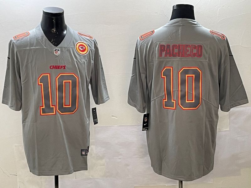 Men Kansas City Chiefs #10 Pacheco Grey 2025 Nike Vapor Limited NFL Jersey style 2103